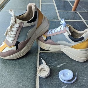 Steve Madden Memory Pink Multi Leather Sneakers